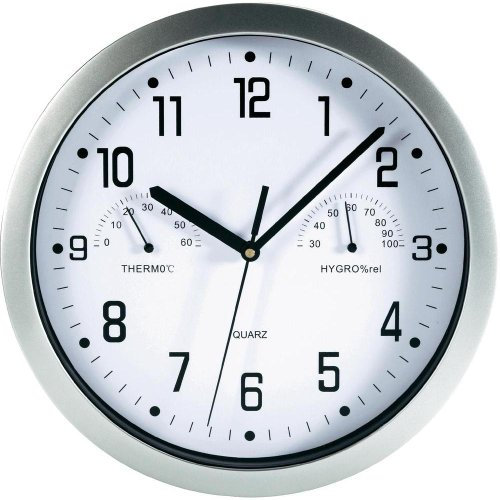 Mebus 06992 Quarz Wanduhr 25.5cm Silber