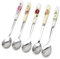SimpleLife Ceramic Handle Spoon Stainless Steel Teaspoons | Rust Resistant | For Dessert Sundaes Ice Creams Lattes and Coffee Random Color (1 Piece)