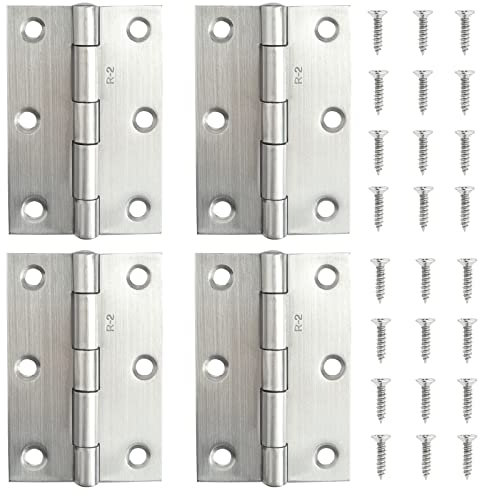 4 Pieces of 3 inches (76 mm) Fireproof (Class 13) Door Hinges, Ball Bearing Door Hinges, Used to Strengthen Hard Materials Such as Doors, cabinets, Wooden Boxes, etc.