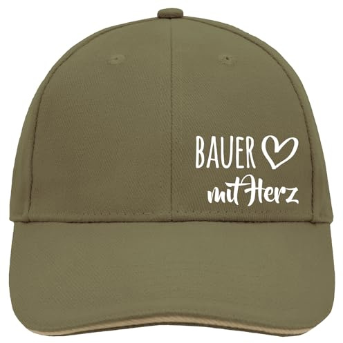 Huuraa Cappy Mütze Bauer mit Herz Geschenk | Baseballkappe Basecap Kappe Geschenkidee Unisex Baseball Cap