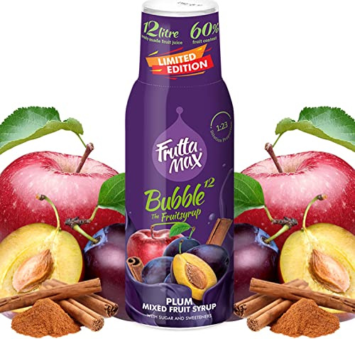 FruttaMax Apple Plum Cinnamon Syrup | Less Sugar | 60% Real Fruit Concentrate | Suitable for soda Machine 500ml