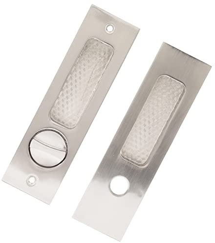 Serrure à Mortaise pour Porte Coulissante en Alliage de Zinc, avec 2 Clés, Poche de Verrouillage à Poignée Invisible, Adaptée au Matériel de Meubles en Bois (brossé)