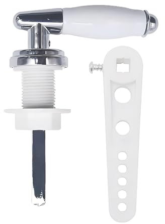 VZU Ceramic Traditional Victorian Toilet Flush Handle, Universal Water Tank Handle Replacement for Toilet WC Cistern Tank