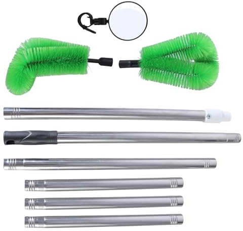 Brosse de nettoyage télescopique pour gouttières - Outil de nettoyage de gouttières - Outil de nettoyage de toiture