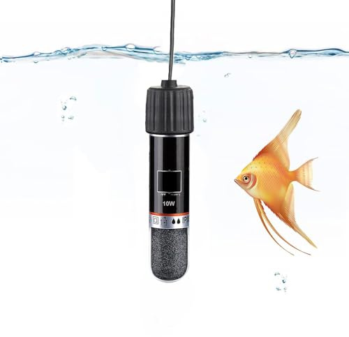 Kuleyang Fish Tank Heater, 10W Mini Aquarium Heater with Thermostat, Submersible USB Heating Rod for Small Fish Tanks, Turtle Tanks, Tropical Aquariums, Freshwater & Saltwater