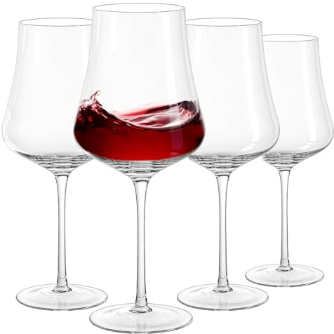 Imourari 750ml groß Weingläser 4er Set, spülmaschinenfest | mundgeblasen aus bleifreiem Kristall, großer Glasbauch zur Weinbelüftung, für Rotwein & Weißwein, wunderschön verpackt
