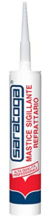 Saratoga - Mastice Refrattario, Sigillante termico specifico per alte temperature, Bianco