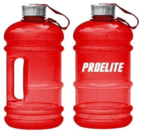 ProElite 5055915816203 Half Gallon BCAA Pre Workout Water Bottle, Red-V2
