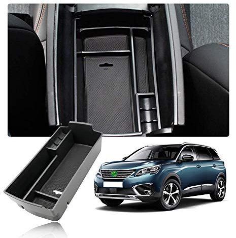 YEE PIN Centre Console Organizer Tray Armrest Tray for 3008 5008 2016-2022 2023 / DS 7 Crossback 2017-2023, Secondary Storage Box Insert Glove Compartment Car Accessories