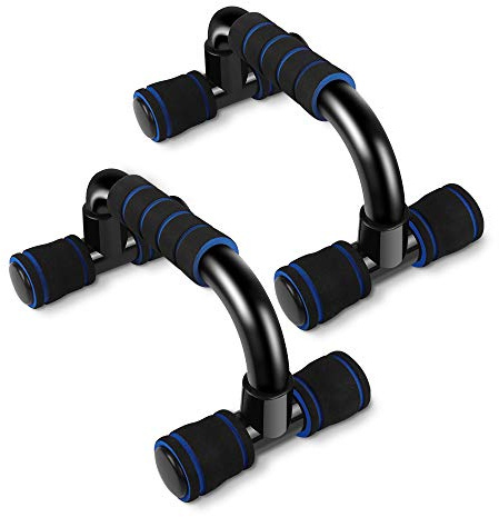 Push Up Bar Stands, Fitness Press Up Bar with Non-Slip Foam Handles for Arms, Chest and Shoulder Training Gym home Workout Exercise（Blue）