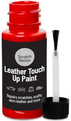 Scratch Doctor Leather Touch up Paint | For Furniture, Sofas, Cars Seats, Shoes, Handbags 15ml (Red)