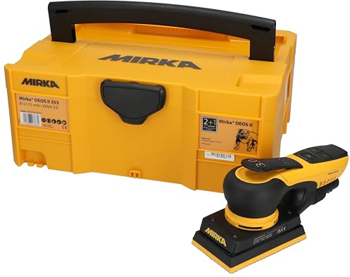 Mirka DEOS II 353 Orbital Sander in case 81x133mm 300 W Low-Vibration Sander for dust-Free Sanding of Wood, Drywall & Metal with Hook & Loop Sandpaper / MID3534044CA