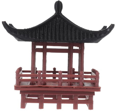 TOYANDONA Padiglione Cinese Tradizionale in Miniatura Decorazione Da Tavolo in Plastica Statuina Da Giardino Retrò Ornamento Per Bonsai Paesaggio Simulato Vaso Di Fiori Stile Vintage