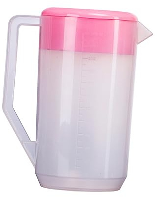 Luxshiny Measuring Kettle 4000ml Cold Water Jug Lid Heat Resistant Beverage Pitcher Scale Juice Pot for Kitchen and Outdoor Use