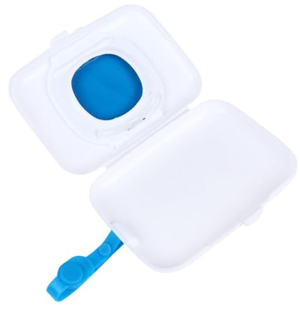 Contenitore Salviettine Umidificate Portatile in Plastica Blu | Cinturino in Silicone, Leggero per Viaggio e Uso All’aperto, Formato Pratico per Fissaggio alla Culla