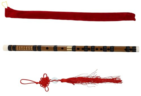 OFFSCH 1 Set Flauta de Bambú Estilo Antiguo Instrumento de Viento Práctico Resistente Diseño Clásico para Principiantes y Coleccionistas Obsequio o Decoración