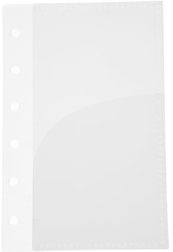 Lurrose Lot de 5 Pochettes pour Classeur A7 Transparentes et Amovibles, Pochettes Budget Double Couche 6 Trous, Inserts Multi-usages pour Organisation Bureau et Voyage, Insert Classeur