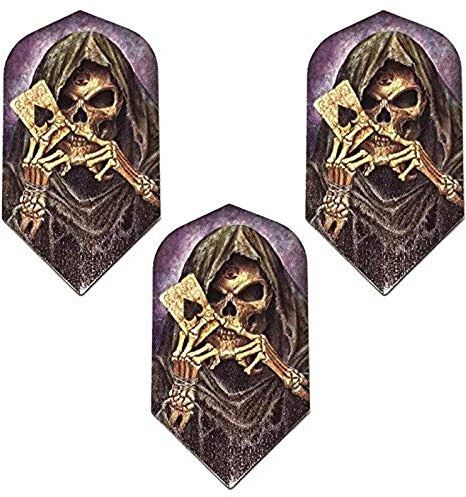 Art Attack Designa Alchemy Grim Reaper Ace Card 100 Micron Extra Strong Slim Dart Flights 9 Pack