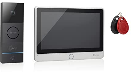 Byron RFID-Videogegensprechanlage mit einem 7 Zoll HD Touchscreen,Videoaufnahmefunktion & Nachtsicht, DIC-24112
