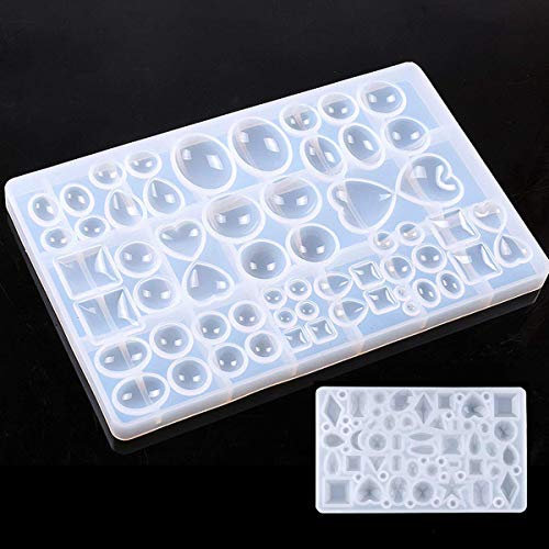 Schmuck Gießform Silikon, 2 Stück UV Resin Mold, Harz Form, Diy Epoxidharz Formen für Schmuckherstellung Anhänger Halskette Ohrringe Dekoration Schmuckständer DIY Basteln