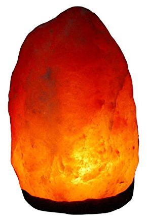 BOSALLA Salz Lampe von 2 kg bis 26 kg frei wählbar Kristall Lampen Salt Range Pakistan mit Spezial Leuchtmittel und Kabel in 120 cm SCHWARZ (6-8 kg)
