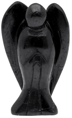Turmalin Engel | Schutzengel aus Edelstein | Figur stehend (Schörl)
