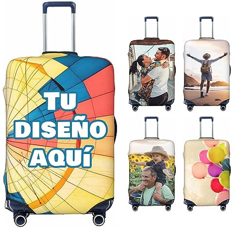 Funda de maleta de viaje personalizada, Diseñe su propia Protección de equipaje personalizada con fotos, nombre y texto, diseños únicos de doble cara, ajuste elástico, Cubierta de maleta lavables