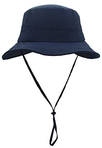 Huakunda Sonnenhut Herren Damen UPF 50+ UV Schutz Safari Hut Wasserdicht Outdoor Anglerhut Faltbar Sommerhut für Wandern Camping (DE/NL/SE/PL, Alphanumerisch, Einheitsgröße, Blau)