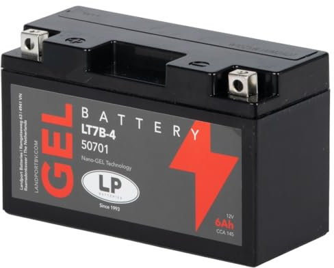 Batería de gel para motocicleta Landport LP de 12 voltios y 6,5 Ah - LP LT7B-4