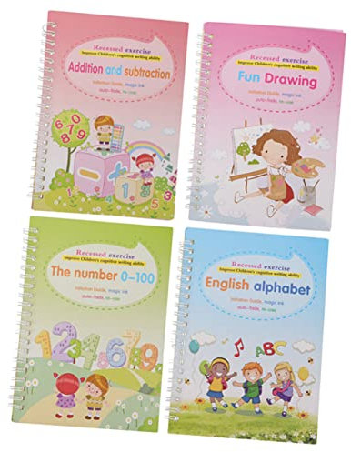 ARTIBETTER 4stücke Übungsbuch Für Englisches Schreiben Englisch-übungsbuch Für Junge Mädchen Kalligraphie-trainingsbuch Mit Abwechslungsreichen Inhalten Schreibheft Für Junge Mädchen Zum Üben