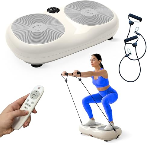 Mobiclinic®, Vibrationsplatta, 99 Hastighetsnivåer, Inklusive Gummiband, 9 Automatiska Program, 200 W, upp till 150 kg, Digital Display och Fjärrkontroll, Karol
