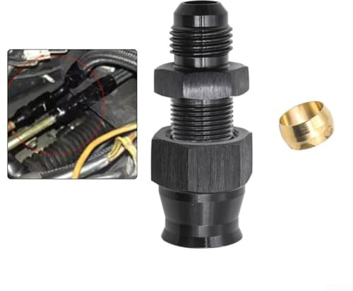 Adaptateur de raccord à compression pour conduites de carburant permettant une intégration facile avec des extrémités mâles AN construites avec des pièces en aluminium et en laiton (AN6-5/16)