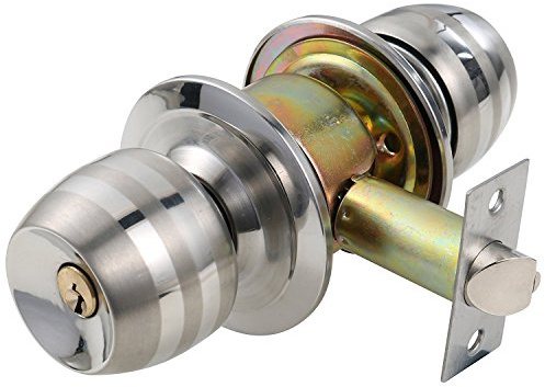 UHPPOTE - Pomello cilindrico rotondo in acciaio INOX, per porta, camera da letto, serratura con chiave assistita
