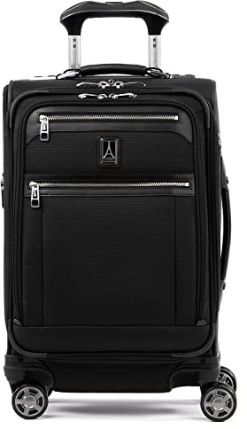 Travelpro Platinum Elite Softside Erweiterbares Gepäck, 8 Rollen Spinner Koffer, USB-Anschluss, passt bis zu 15 Zoll Laptop, Männer und Frauen, Business Plus, Schwarz (Shadow Black), Carry-On 20-Inch,