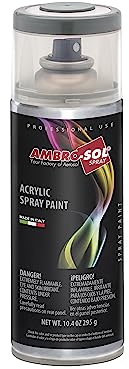 Ambro-Sol V4007000 Smalto Acrilico Multiuso, Vernice Brillante per Interni ed Esterni, Adatto per Qualsiasi Tipo di Materiale, Bomboletta Spray in Banda Stagnata Riciclabile 400 ml, Grigio Vaio