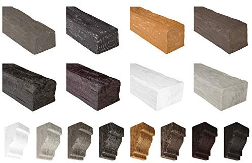 COSCA Balkenkonsole DK200 aus Polyurethane, Dekokonsole, PU Konsole Holzoptik (Weiß - 17x25cm) Wanddeko Verzierung Deckenverkleidung