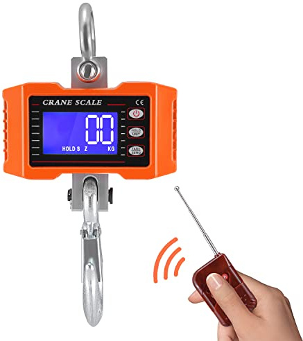 Balance suspendue avec télécommande 1000kg 2200lbs,balance industrielle numérique pour grue lourde avec capteur de ressort de recharge précis&affichage LCD,balance suspendue pour la ferme,l'usine