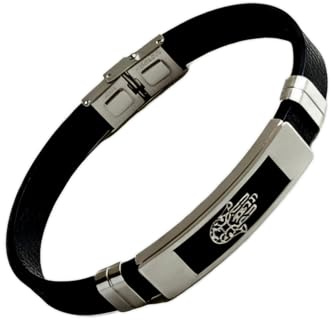 Mavi jewel bracelet homme en acier et caoutchouc avec symbole croix/main de fatigue/tortue/encore livraison gratuite, large, Caoutchouc Acier allié