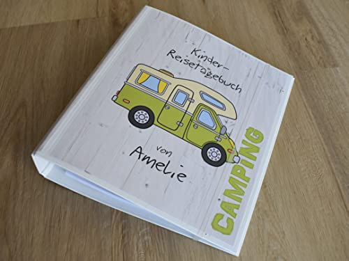 Kinder-Camping-Reise-Tagebuch für Wohnmobil PERSONALISIERBAR Ringbuch DIN A5