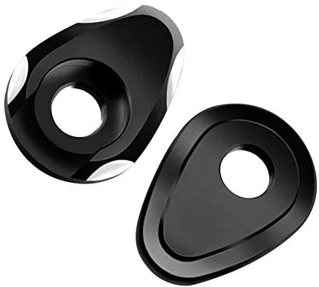 ihreesy 2 Stück Hinten Blinker Adapter Distanzstücke, Aluminiumlegierung Motorrad Blinker-Adapter AbstandshalterUniversal Blinkerabdeckungen Adapterplatten,Schwarz