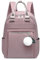 SODOLLEE Zaino Donna Leggero Con Pompon - Borsa a Zainetto in Poliestere Impermeabile - Porta PC 14 Pollici - Casual Per Viaggio, Scuola, Campeggio - Rosa