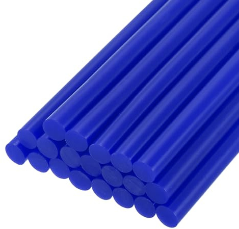 QUARKZMAN Barras de Pegamento Termofusible, 200mm de Largo x 7mm de Diámetro para Pistola de Pegamento Caliente, Perfectas para Proyectos de Manualidades, Color Azul Brillante, 20 Unidades