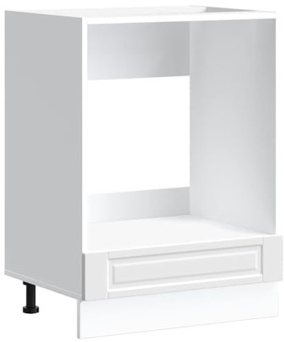 vidaXL Herdumbauschrank Porto Weiß Holzwerkstoff, Backofenschrank, Herdschrank, Ofenschrank, Küchenofenschrank, Küchenherdschrank