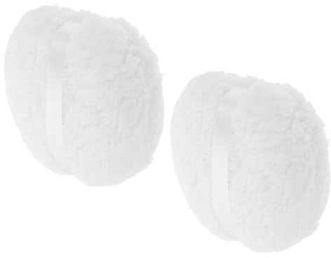 minkissy Oversized Body Powder Puff 2pcs 6 Inch Soft Plush Applicator Reusable Washable for Sensitive Skin All-around Body Powder Application