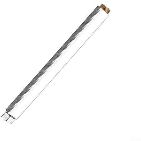 Snugawarm Brazo de extensión de ducha de techo cuadrado cromado de 30 cm, brazo de ducha de lluvia montado en la pared, tubo de extensión de ducha recta, accesorio de baño (cromado)