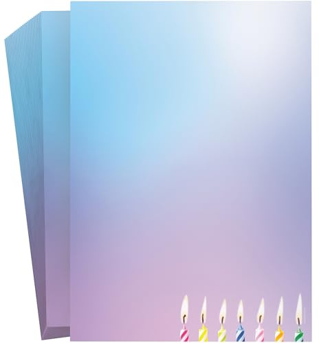 Geburtstag und Glückwünsche Motivpapier Happy Birthday, 100 Blatt Briefpapier DIN A4, 90g/qm