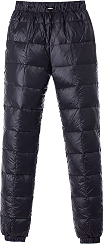 Tapasimme pour Hommes Femmes Hiver Pantalon en Duvet Pantalon de Ski Chaud et Imperméable Pantalon de Neige Léger et Compressible (XL, Noir)
