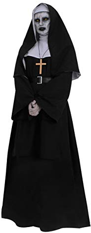 CR ROLECOS The Nun Costume Plus Size Scary Nun Outfit Priest Halloween Costume Black 3XL