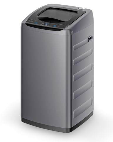 COMFEE' Portable Washing Machine, 0.9 cu.ft Compact Washer With LED Display, 5 Wash Cycles, 2 Built-in Rollers, Space Saving Full-Automatic Washer