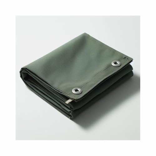 UK Eco Green Canvas Heavy Duty Cotton Tarpaulin Cover Boat Log Store Roofing Sheets (Green, 6 x 8 (1.8m x 2.4m))